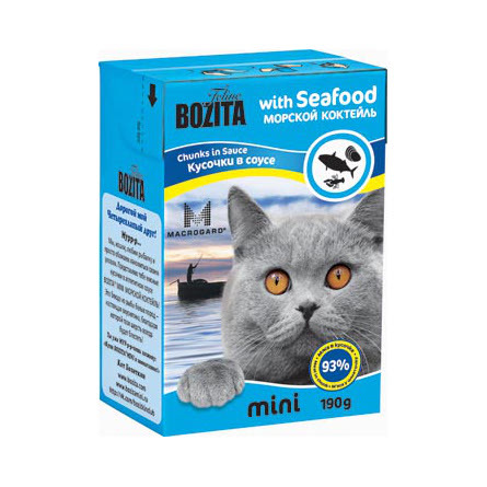 Bozita Mini Кусочки паштета в соусе для взрослых кошек (морской коктейль) – интернет-магазин Ле’Муррр